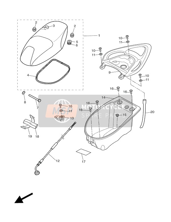 4SBF43181100, Tubo, Troppopieno, Yamaha, 0